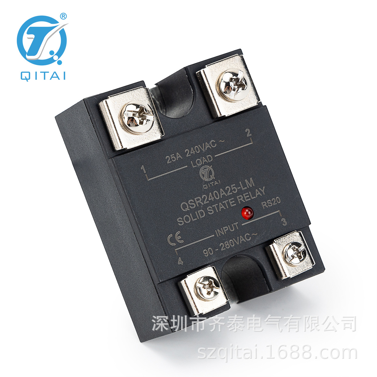 QSR240A25-LM 负载240VAC直流25A固态继电器 10/25/40/60/80A可选