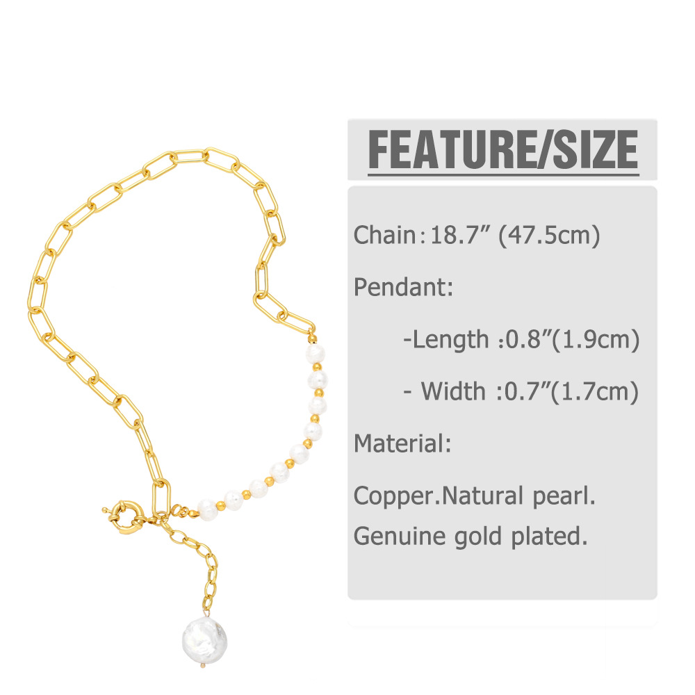 Fashion Solid Color Copper Pearl Plating Necklace 1 Piece