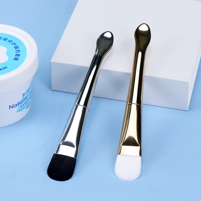 Nueva máscara de pelo suave Cepillo en forma de lengua de doble cabeza de belleza especial aplicar máscara de palo con cuchara herramientas de belleza portátiles