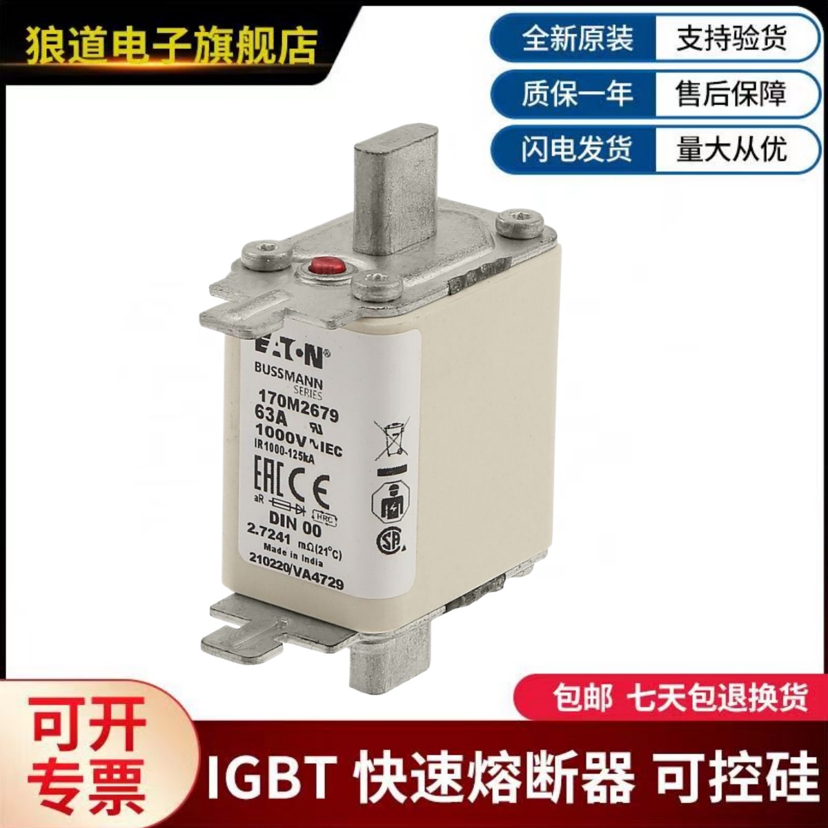 美国伊顿巴斯曼熔断器    170M6306   170M6307