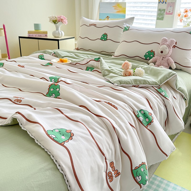 A級夏用ウォッシュドコットンサマーキルト、エアコン用掛け布団、寮用シングル、子供用薄型、洗濯機で洗えるキルト芯、抗菌