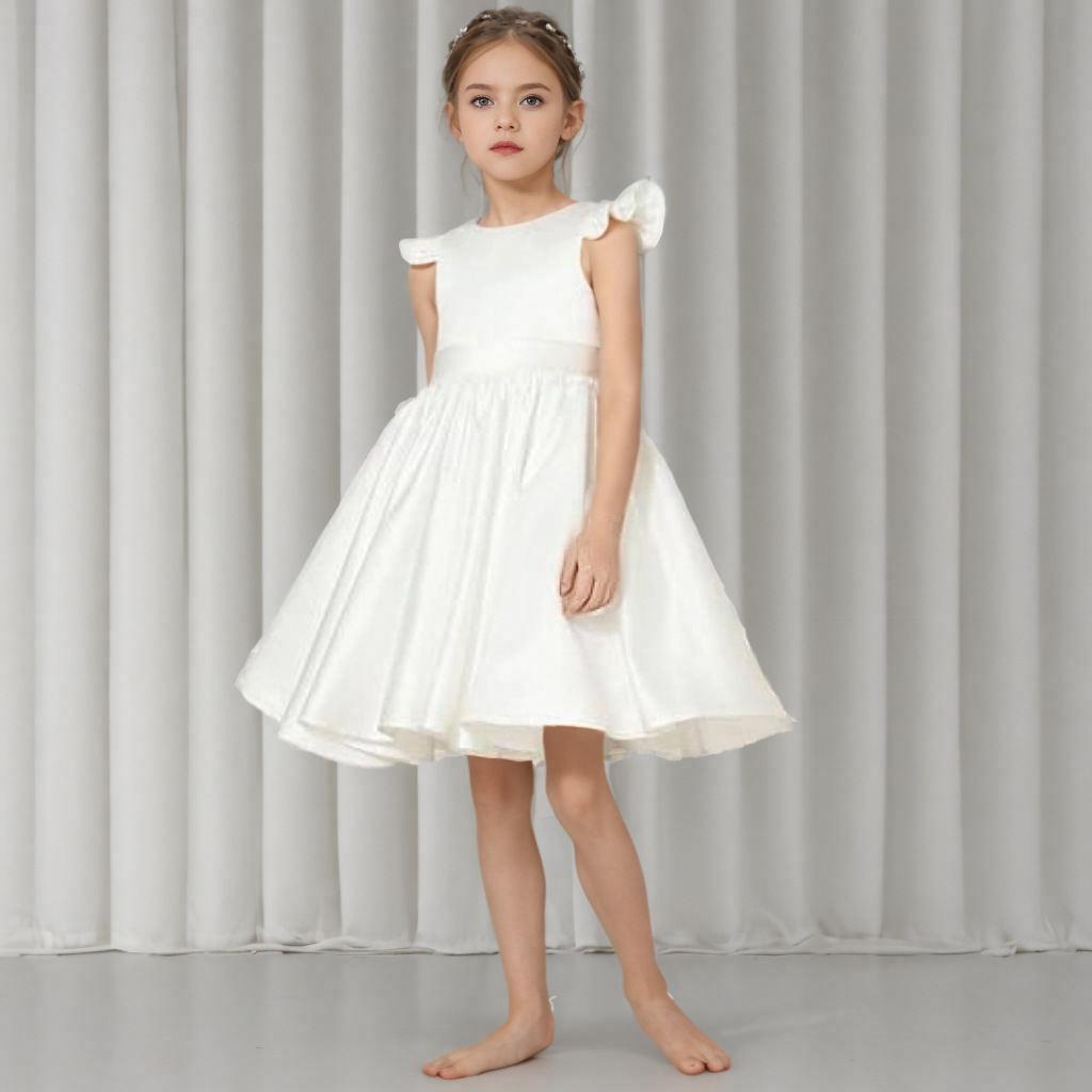 Elegantes Mädchen Satin Kleid Für Klavierkonzert Und Geburtstag_voghion.com