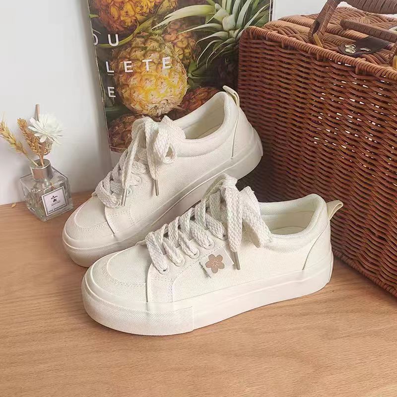 primavera explosión calzado de lona super caliente zapatos de mujer 2024 nuevo con falda casual zapatos blancos zapatos de skate zapatos de tela