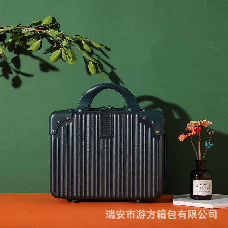 Portátil de equipaje de las mujeres pequeño ligero de 16 pulgadas mini lindo de 14 pulgadas caja de maquillaje contraseña bolsa de almacenamiento de viaje