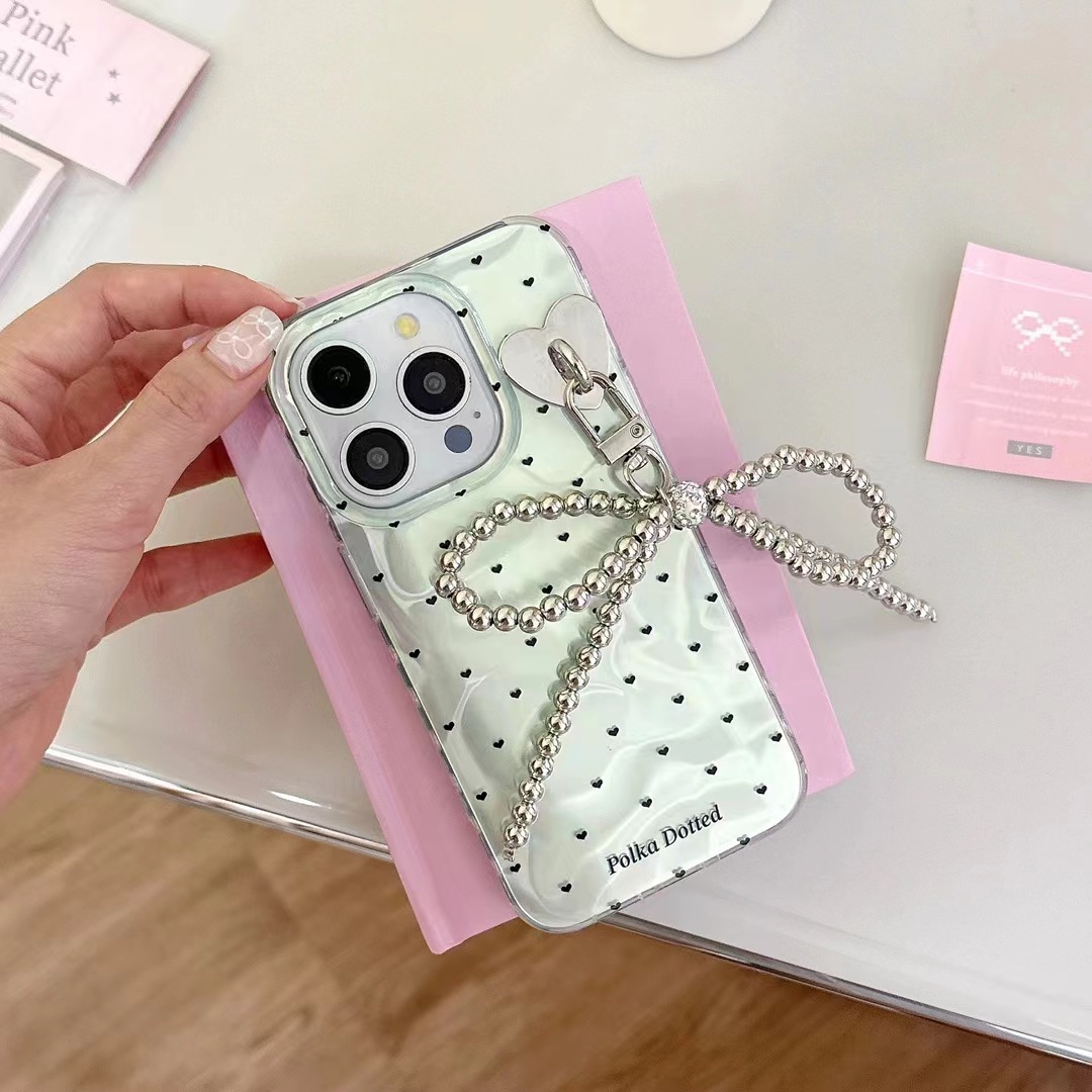 Ins fresca ondulación de agua pantalla completa pequeño amor para iPhone15/14ProMax funda para teléfono móvil 12 Apple 13 mujer