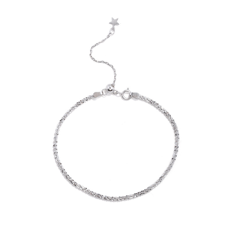 Cielo estrellado nicho 925 tobillos de plata brillante personalidad femenina simple ins frío estilo sexy Mori pie joyería