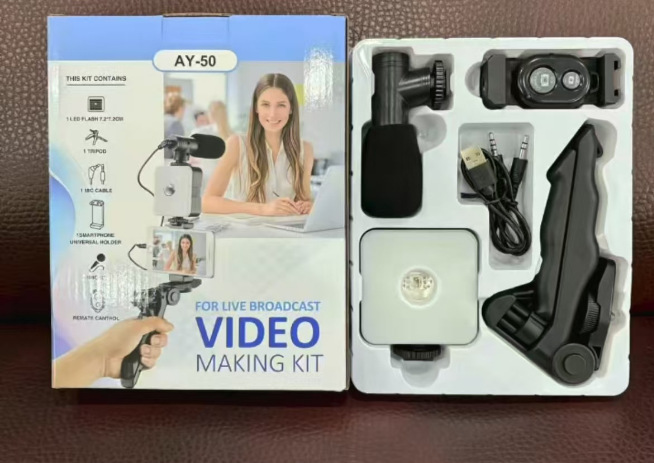 Kit de Luz de Relleno de Bolsillo de ABS con Micrófono para Transmisión en Vivo