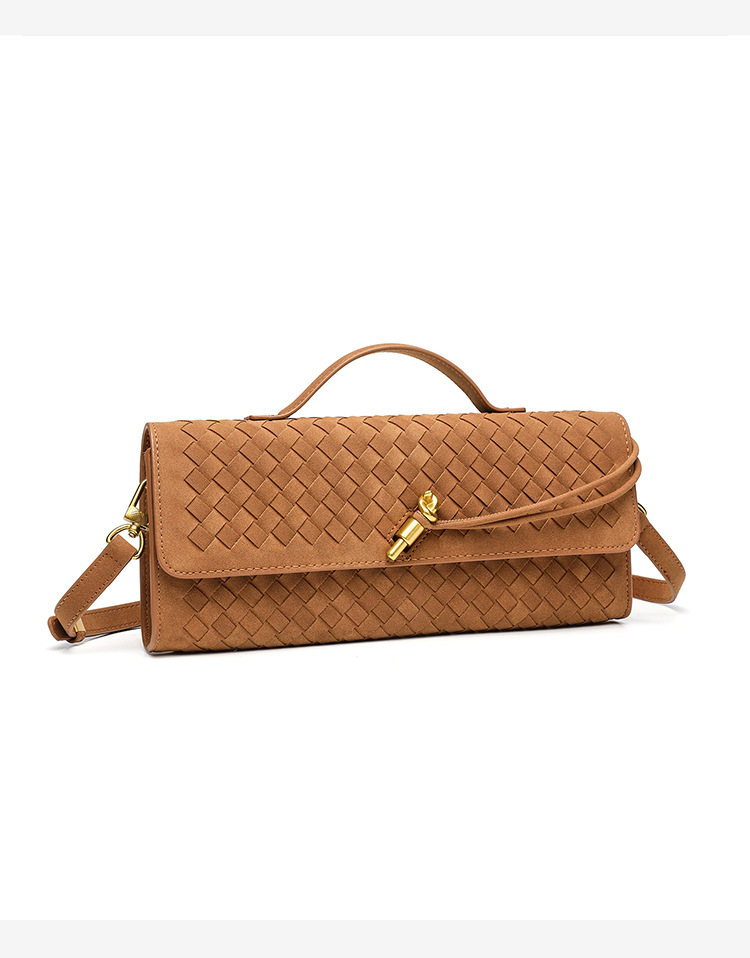 Túi xách nữ dạng clutch baguette phong cách cổ điển, chất liệu nhung lộc, quai đeo chéo và xách tay, phù hợp dạ tiệc và đi làm chi tiết 11