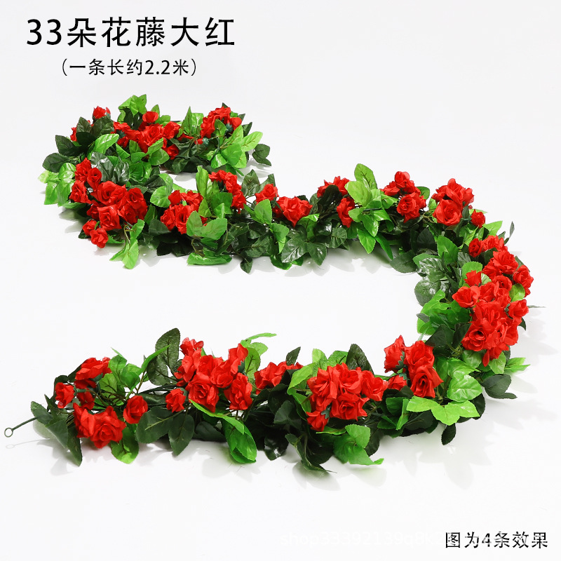 Boda flor artificial Rosa ratán flor artificial cama cabeza flor pared colgante hogar Decoración de la boda vid al por mayor