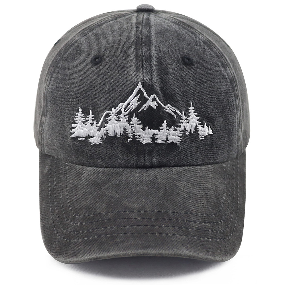 154g Weight Men's Retro Mountain Solid Color Curved Eaves Baseball Cap
