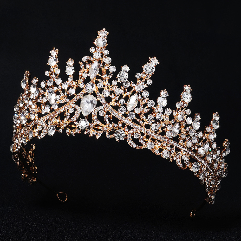 New Retro Luxury Full Diamond Alloy Crown Wedding Dress Wholesale Nihaojewelry display picture 1