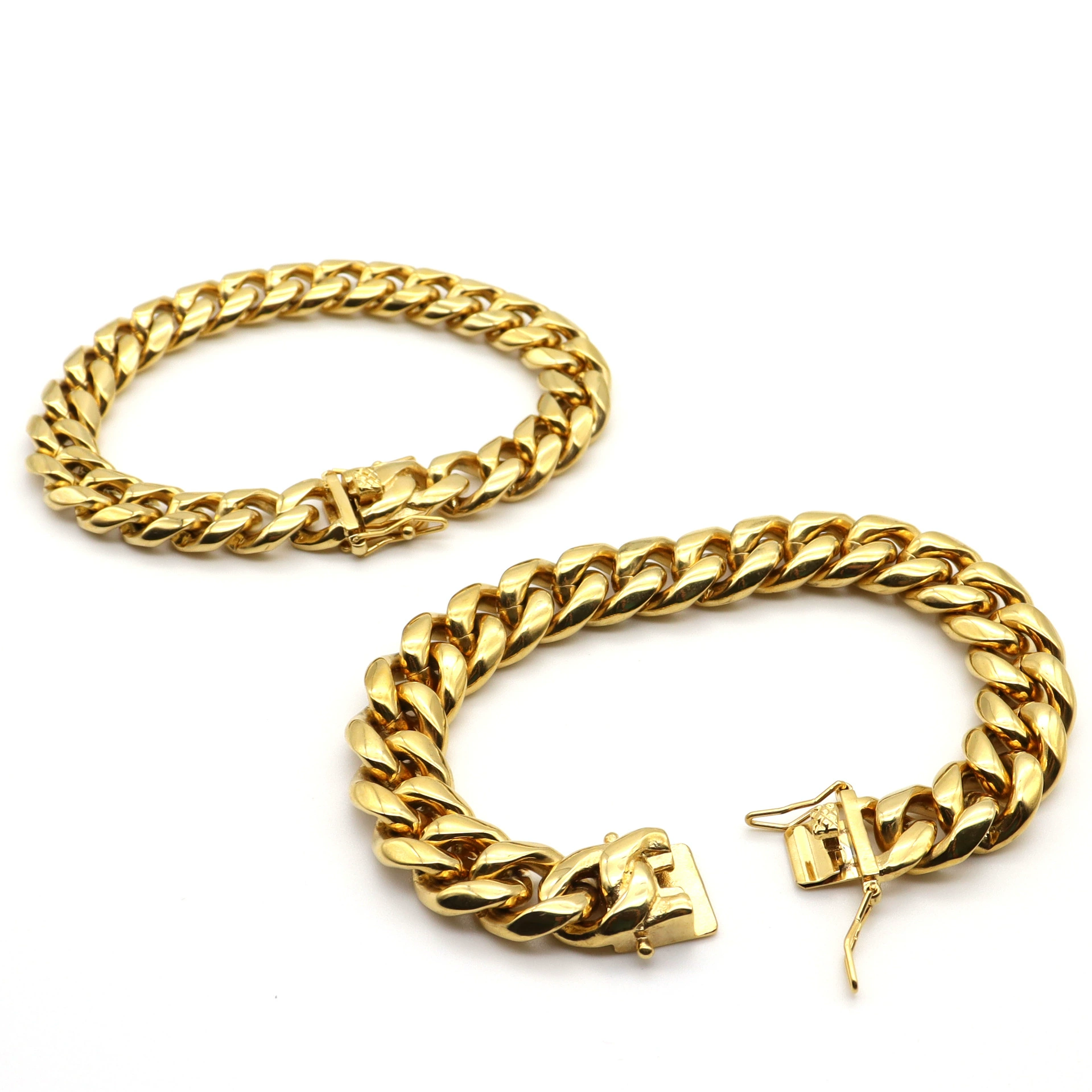 Европа и США Горячая Amazon 12 мм литая Пряжка из нержавеющей стали шифрование круглый шлифовальный кубинский браслет-цепочка ювелирные изделия