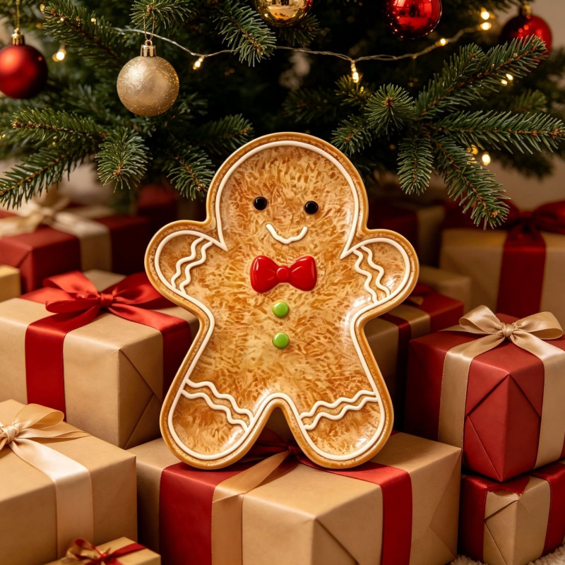 In-Stock Christmas Gingerbread Man Decorative Plates, Christmas Decorations, Direct from the Manufacturer, Support Dropshipping