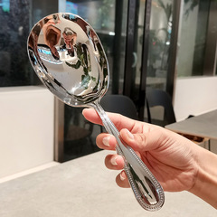 18/10短い柄のスプーンの厚い深い口の大きい頭のおかゆのスプーンの家庭用の大きいスプーンのホテルの304ステンレスの公共のスプーン