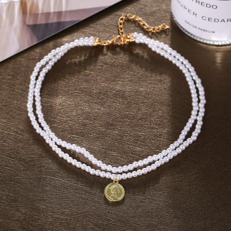 creative fashion pearl seal double layer necklacepicture4