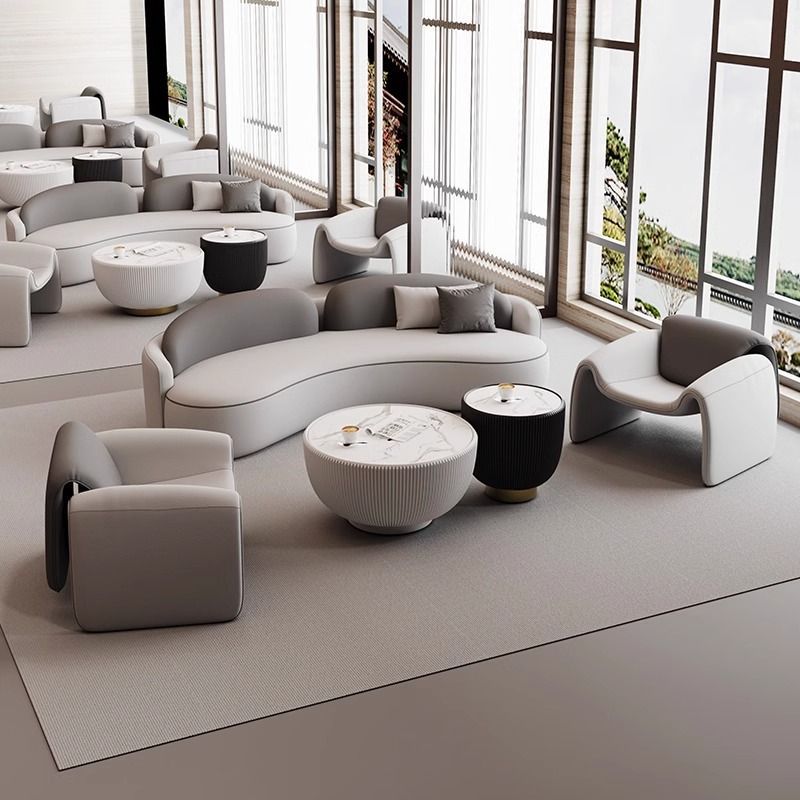 Hotel Lobby Sofa Sales Office Negotiation Reception Beauty Salon Exhibition Hall Rest Area Curved Sofa Creative