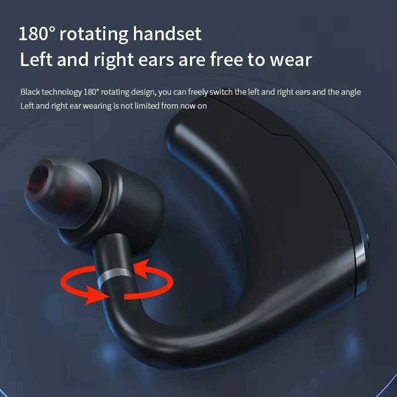 Bluetooth Headset V9 single-ear hanging-ear, Bluetooth 5.2, LED battery display, long standby