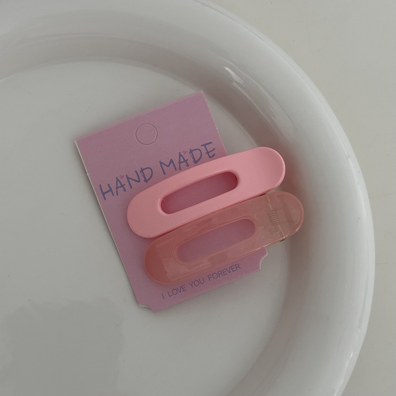 Fermaglio ovale in plastica color crema per capelli set 2_voghion.com