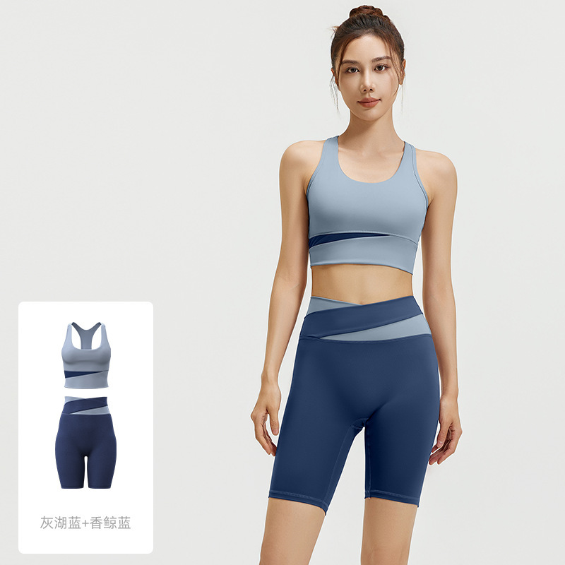 聚衣堂色合わせレジャースポーツスーツ通気性フィットネススーツ高弾裸感ヨガスーツ女性|undefined