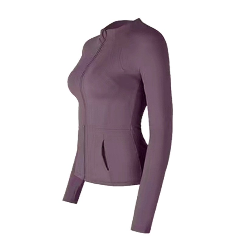Women's Clothing Zip Up Fleece Lined Cardigan Quick Drying Long Sleeve Sports Jacket Breathable Yoga Wear Top For Fitness Running_voghion.com