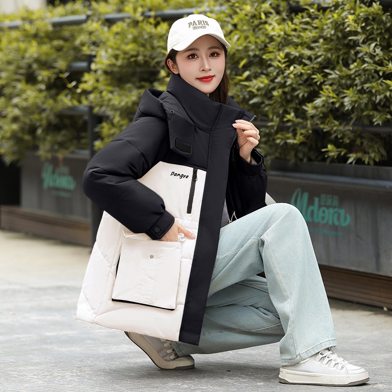 2025 invierno nuevo estilo de chaqueta de algodón de pluma de moda para mujeres, chaqueta de algodón cálido y casual gruesa
