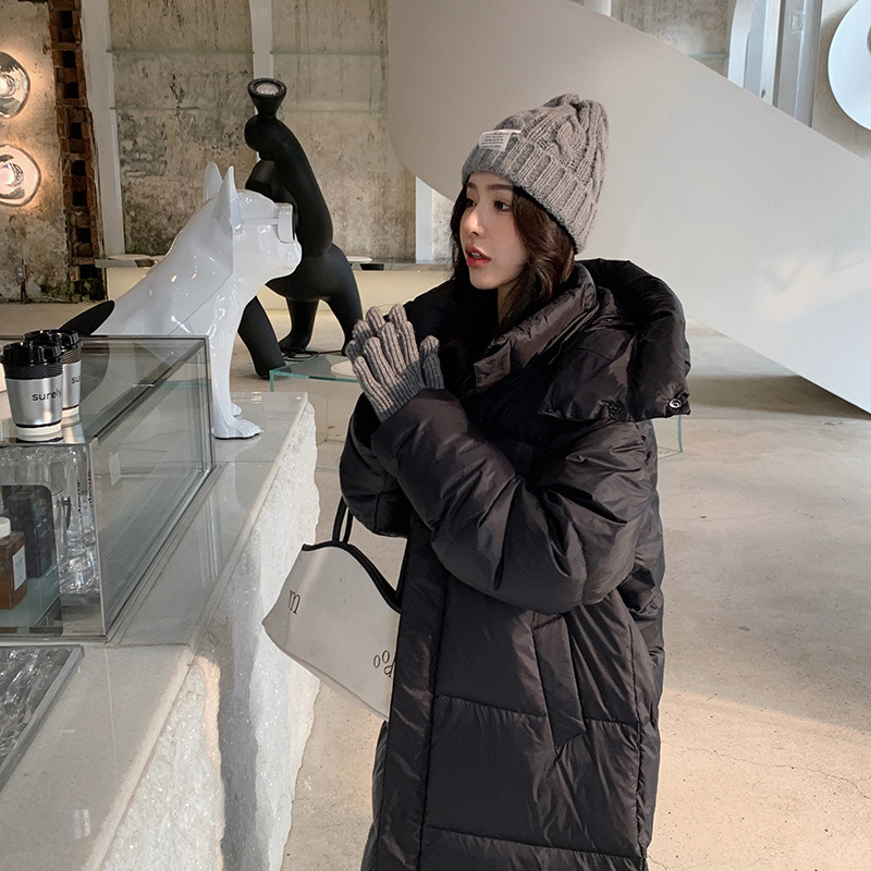 Chaqueta de Algodón con Capucha Holgada de Moda para Mujer, Invierno 2025, Chaqueta Acolchada Extra Larga y Gruesa, Abrigo Cálido