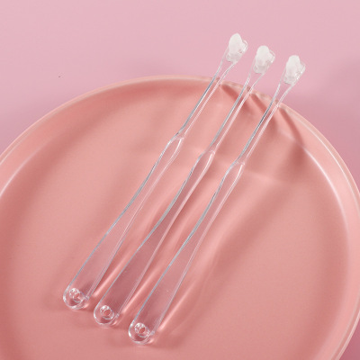 高档透明小头舒适万根细软毛婴幼儿宝宝牙刷现货外贸可代发护口