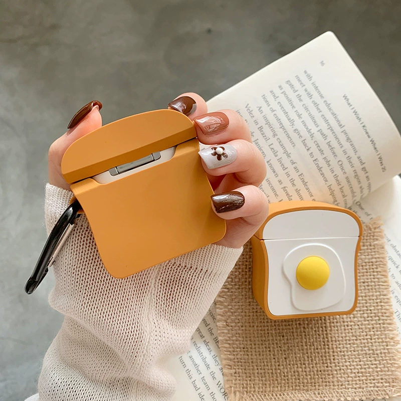 Защитный силиконовый чехол для Apple AirPods / AirPods Pro, дизайны в мультяшном стиле с карабином, милый