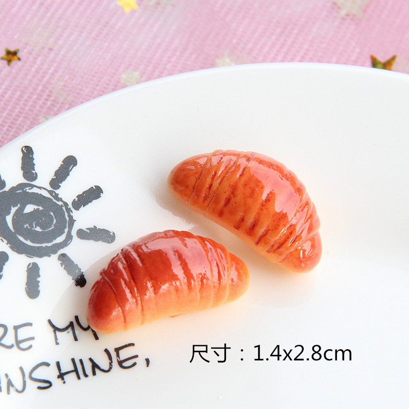 Simulación de comida y juego resina galleta pan DIY teléfono móvil shell joyería play house accesorios juguete