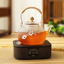 耐熱玻璃花茶壺帶過濾保溫電陶爐煮茶器下午茶具套裝加熱蠟燭底座