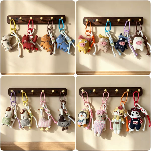 Japanese-style cute cartoon handmade fabric doll bag pendant, high-end doll, versatile phone and keychain accessory
