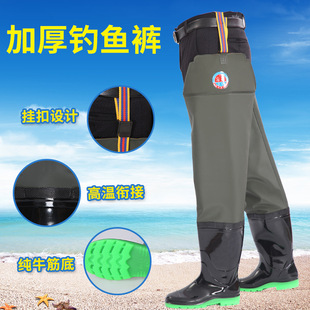 Super High Barrel Wading Pants Thick Bottom Rain Shoes Non-slip Fishing Rain Boots Fishing Pants Knee-high Barrel Water Pants Half-length Water Pants