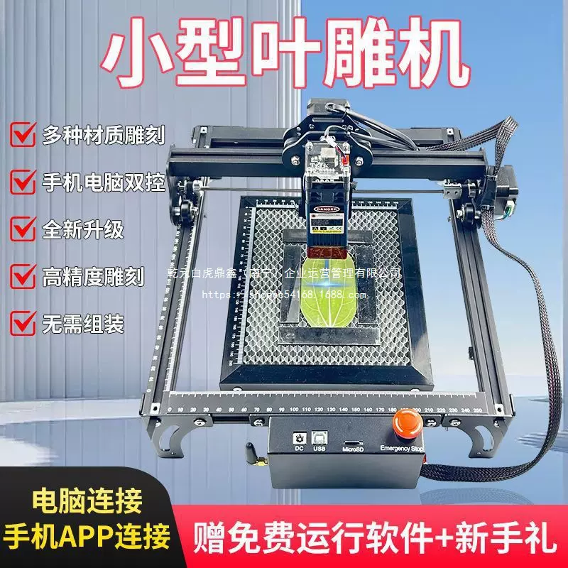 跨境爆款激光雕刻打标机树叶小型叶雕大功率摆摊桌面携带方便全自