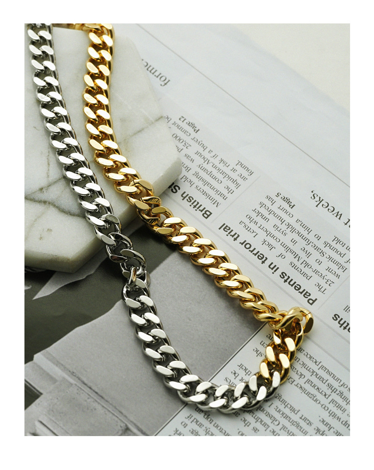 1 Piece Quantity Unisex Brass Cuban Link Chain Curb Chain Geometric Chain Necklace Brass Jewelry