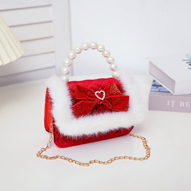 Bolsa de Año Nuevo para niños, bolso de arco de perlas, bolso de mano, bolso de Año Nuevo, bolso de moda, bolso de princesa