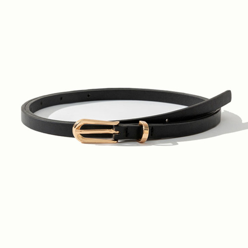 New Korean Version Factory Direct Sale Multicolor PU Leather Alloy Slim Belt for Women Fashionable Matchable Pin Belt Wholesale