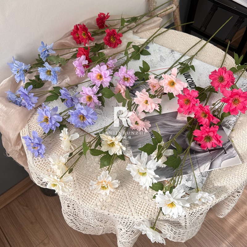 小紅書仿真花5叉雀蘭假花黑種草婚慶路引T台插花裝飾婚房布置