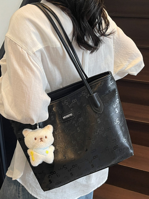 今年人気の大容量バッグ女性用2025夏新作シンプルでスタイリッシュなポータブルショルダーバッグ通勤トートバッグ|undefined