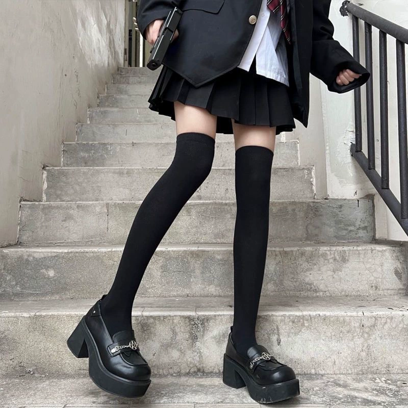 High boots, knee socks, long trousers for students