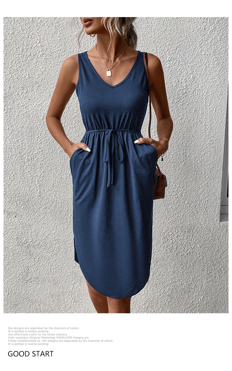Summer Women Wear Sleeveless Casual Solid Color Dress 22 Summer Women Wear Sleeveless Casual Solid Color Dress