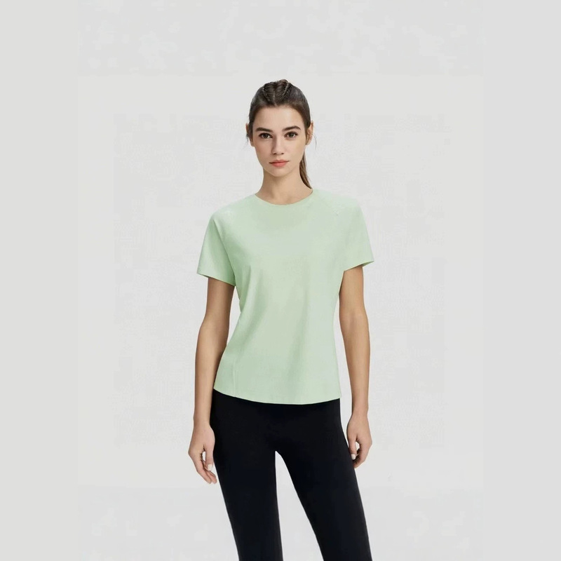 Dse Dijia Outdoor Sports Mesh Breathable Short-Sleeved T-Shirt Women's Running Fitness Elastic Yoga Quick-Drying Sports Top