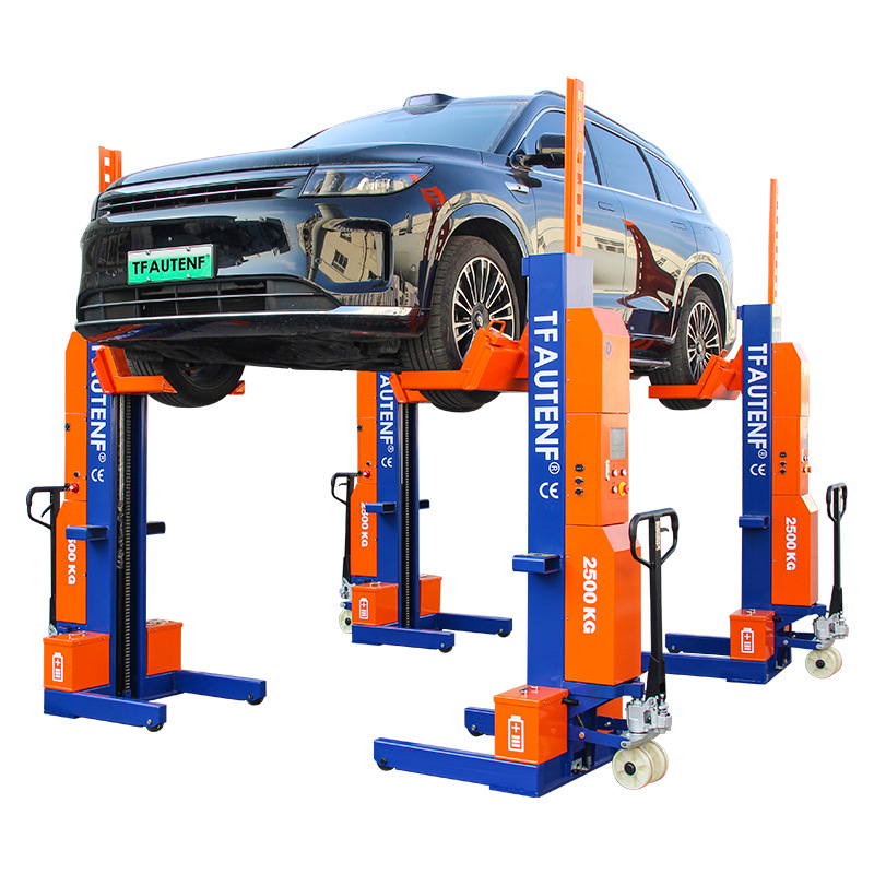 Elevador hidráulico móvil inalámbrico de cuatro columnas Equipo de elevación de vehículos de nueva energía