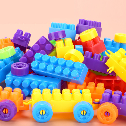 Large-grained building block toys infant and toddler enlightenment early education intelligence creative assembly plug DIY plastic toys 