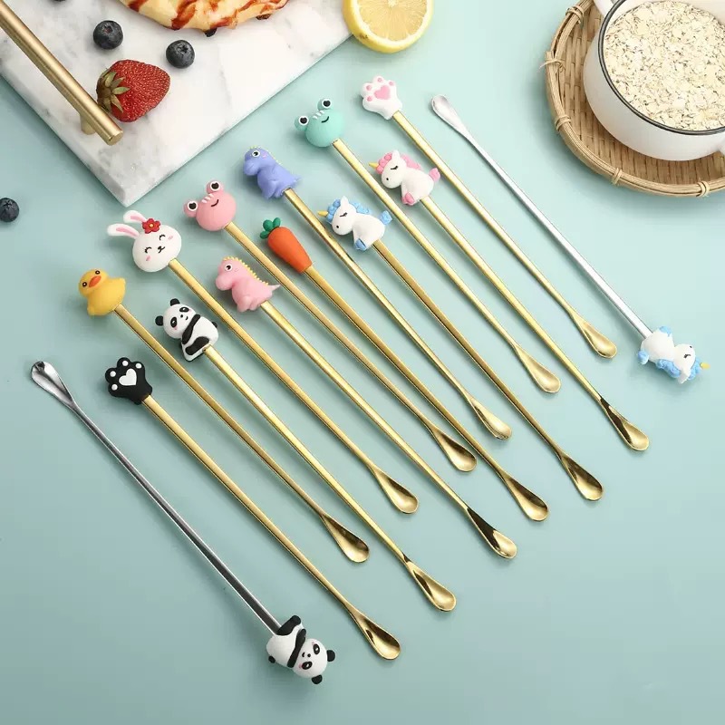 Coffee creative cartoon cute mixing stick stainless steel for home…
