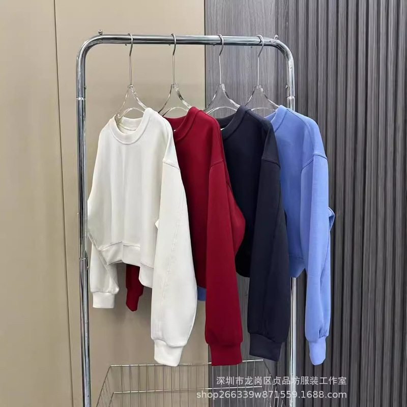 Lulu Same Style Softstreme Air Layer Round Neck Loose Sweatshirt Breathable High Elastic Sports Running Casual Spring & Fall