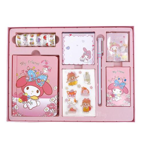 Cartoon Rabbit Handbook Set Combination Student Stationery Cute Girl Stickers Notepad Student Gift Prizes