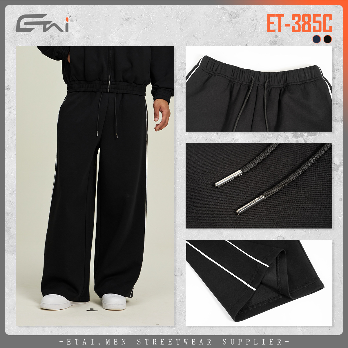 Pareja recto hombre pantalones casuales de color contrastante hombre y mujer pantalones casuales de moda calles sueltos personalizados