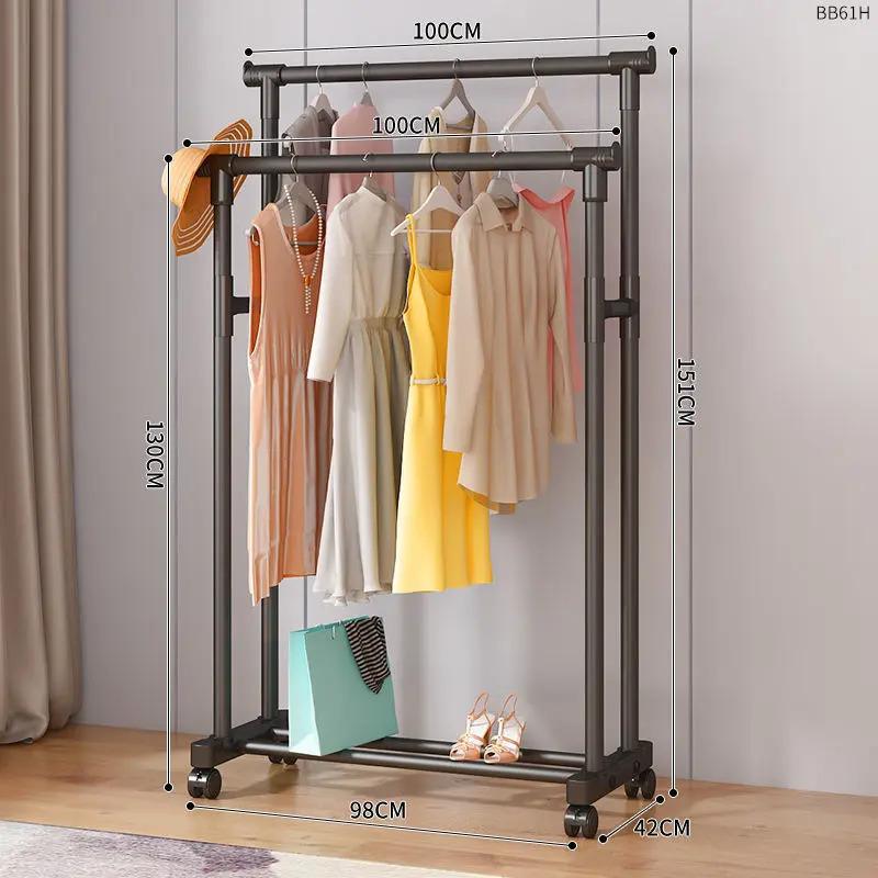 percha de ropa tipo piso para uso doméstico de alto grado colgar prendas de ropa rack varilla telescópica especial para balcón edredón