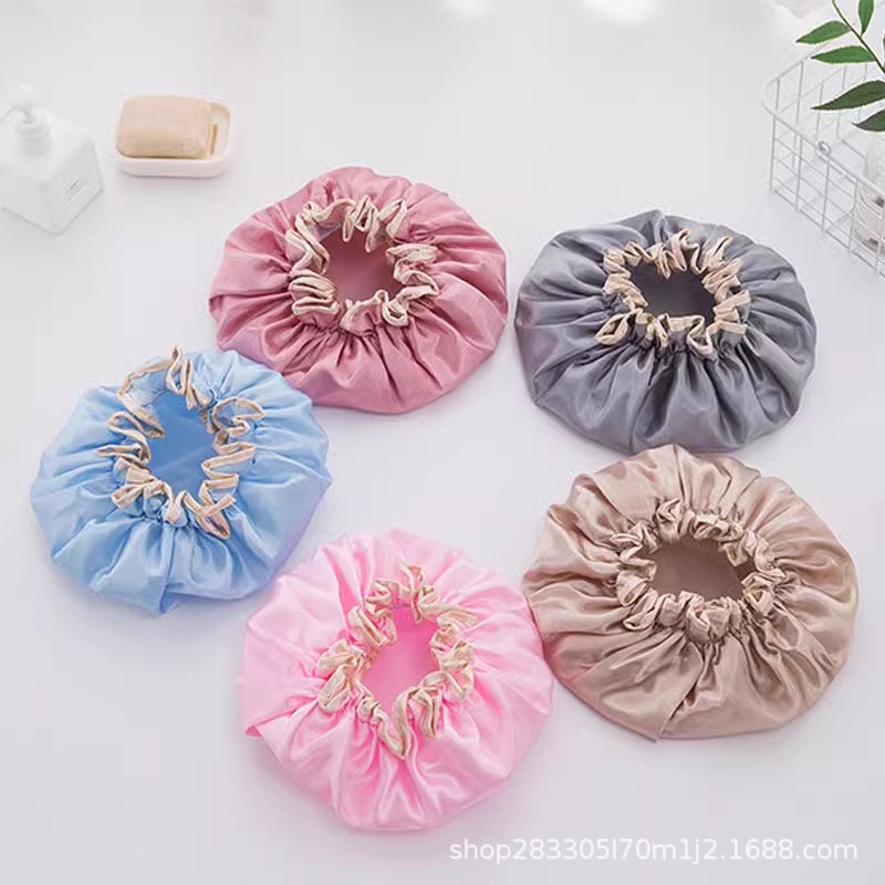 Doble sombrero de baño a prueba de agua para adultos estilo coreano para mujeres ducha de baño limpieza casera a prueba de polvo cocina humo de aceite