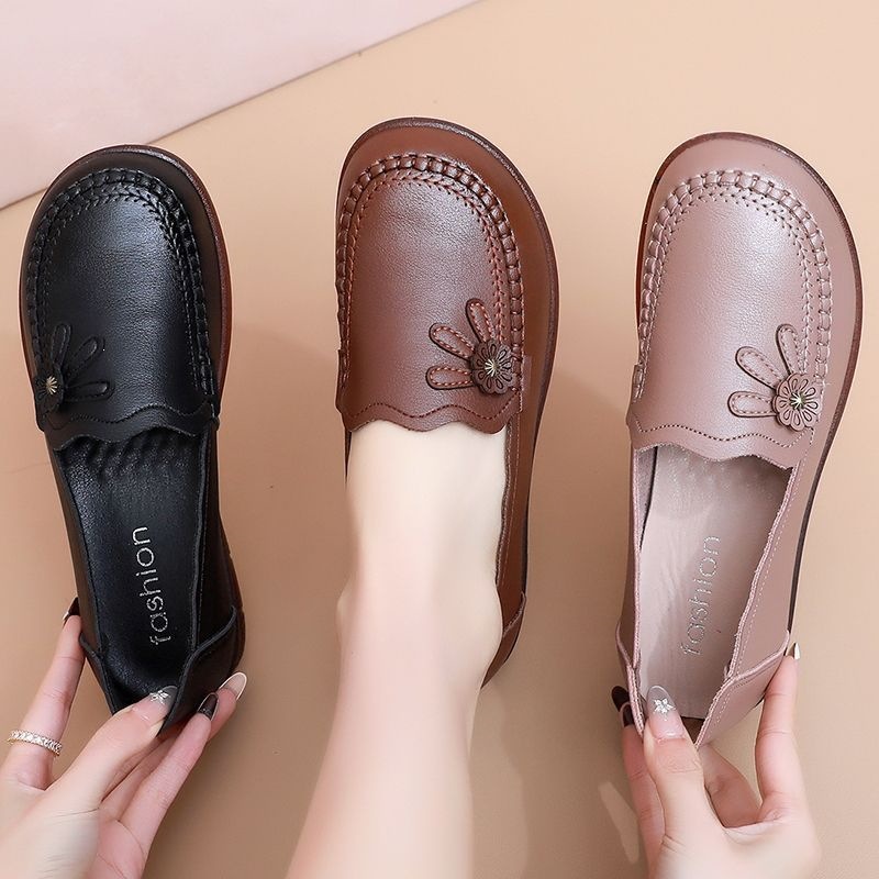 Oq turli sigir tagida mama poyafzali - haqiqiy charm yuqori yangi model